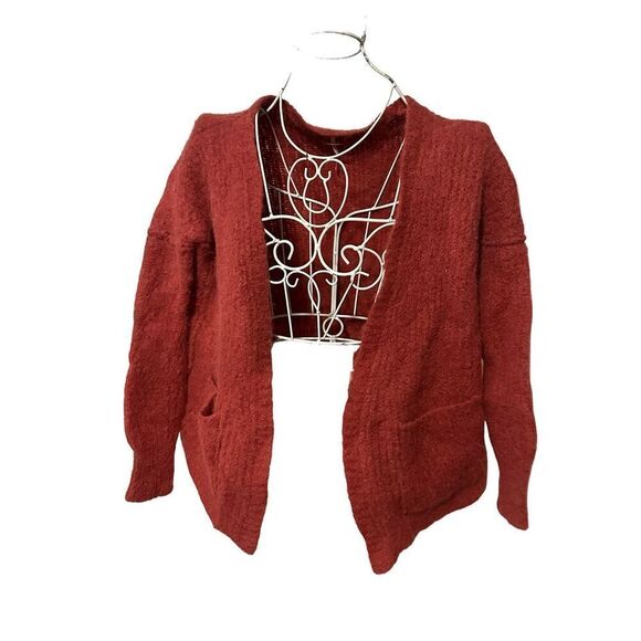 Nice Vintage Free People Red Weekend Getaway Alpaca Blend Cardigan  Women's Size - Picture 2 of 7